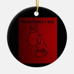 Boxing art straight to the Punch. Ceramic Tree Dec Ornament