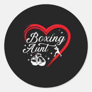Boxing Aunt Heart Boxing Auntie  Classic Round Sticker