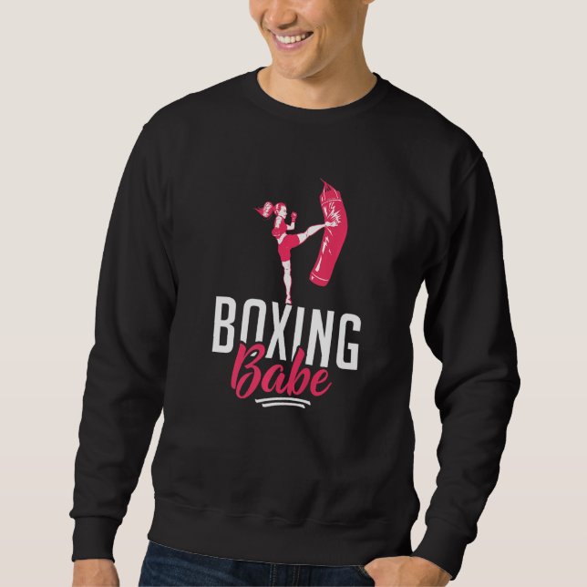 Boxing Babe Sport Fighting Boxer Sweatshirt (Front)