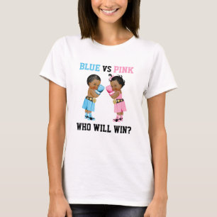 Boxing Babies Boy Girl Gender Reveal Blue or Pink T-Shirt
