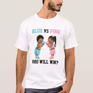 Boxing Babies Boy Girl Gender Reveal Blue or Pink T-Shirt