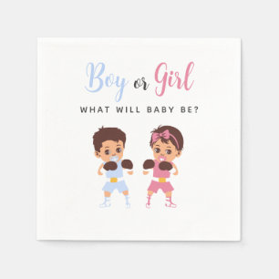 Boxing Baby Pink or Blue Gender Reveal Napkins