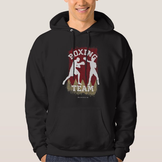 Boxing Bahrain Combat Sports Fighter Boxing Hoodie (Front)