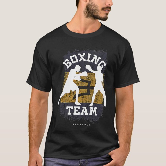 Boxing Barbados Combat Sports Fighter Boxing T-Shirt (Front)