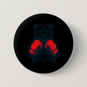 Boxing Bear Fighting Boxer Boxing Lover Gloves Wil 6 Cm Round Badge