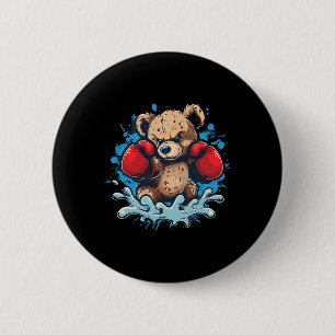 Boxing Bear Lover Boxing Gloves Kickboxing Funny B 6 Cm Round Badge