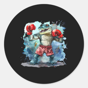 Boxing Bear Lover Boxing Gloves Kickboxing Funny B Classic Round Sticker