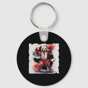 Boxing Bear Lover Boxing Gloves Kickboxing Funny B Key Ring