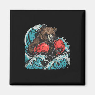 Boxing Bear Lover Boxing Gloves Kickboxing Funny B Magnet