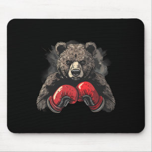 Boxing Bear Lover Boxing Gloves Kickboxing Funny B Mouse Pad