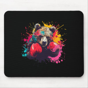 Boxing Bear Lover Boxing Gloves Kickboxing Funny B Mouse Pad