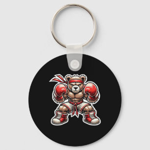 Boxing Bear Martial Arts Street Grizzly Muay Thai Key Ring