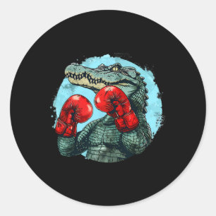 Boxing Bear With Boxing Gloves Kickboxing Funny Bo Classic Round Sticker