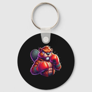 Boxing Beaver Boxer Kickboxer Mma Fighter Martial Key Ring