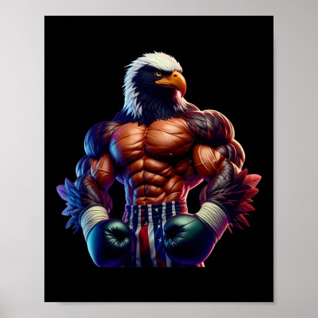 Boxing Blackhawk Boxer Kickboxer Mma Fighter Comba Poster (Front)