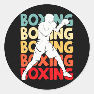 Boxing Boxer Boys Men Classic Round Sticker