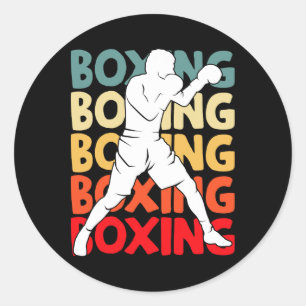 Boxing Boxer Boys Men Kids 1 Classic Round Sticker