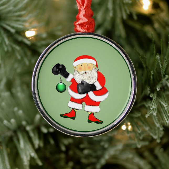 Boxing Boxer Christmas Collectable Metal Ornament (Tree)
