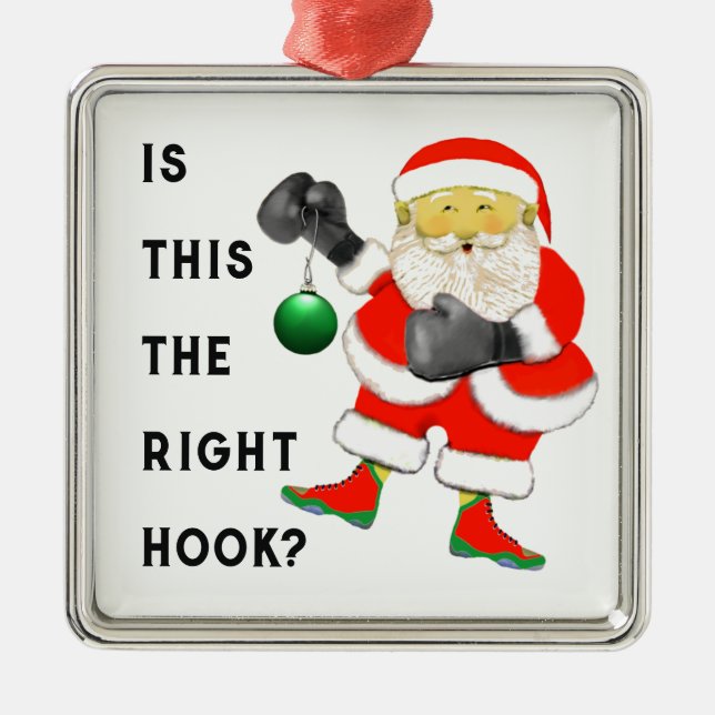 Boxing Boxer Christmas Collectible Metal Ornament (Front)