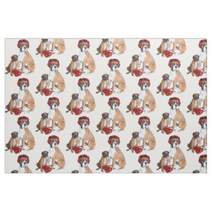 Boxing Boxer dog fabric