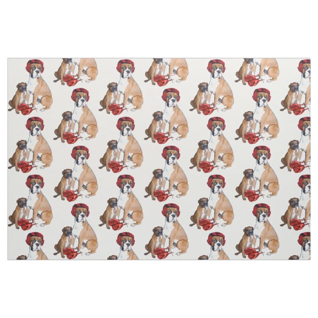Boxing Boxer dog fabric (Fat Quarter)