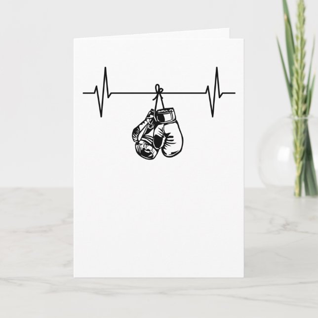 Boxing Boxer Gloves Heartbeat Gift Card (Front)
