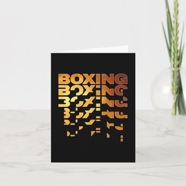 Boxing Boxer Graphic Word Art Card (Front)