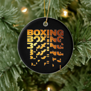 Boxing Boxer Graphic Word Art Ceramic Ornament