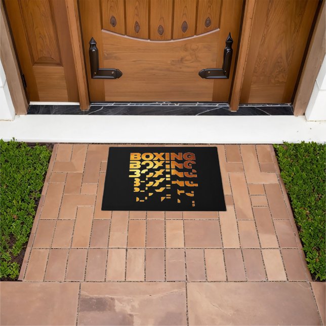 Boxing Boxer Graphic Word Art Doormat (Outdoor)