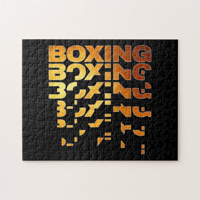 Boxing Boxer Graphic Word Art Jigsaw Puzzle (Horizontal)