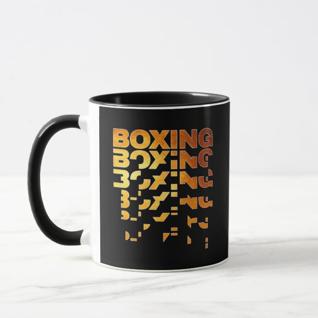 Boxing Boxer Graphic Word Art Mug (Left)