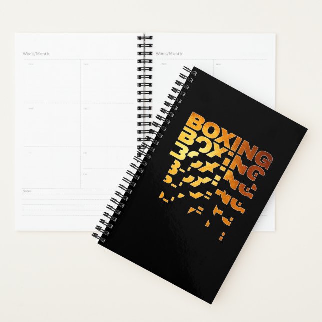 Boxing Boxer Graphic Word Art Planner (Display)