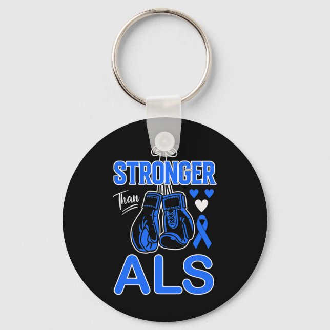 Boxing Boxer Stronger Than Als Awareness  Key Ring (Front)