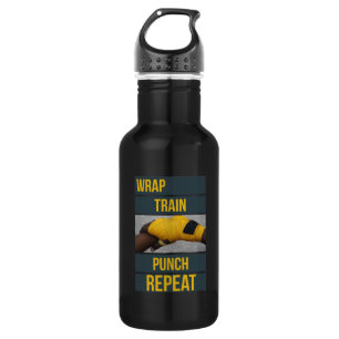 Boxing Boxer Training Quote Wrap Train Punch 532 Ml Water Bottle