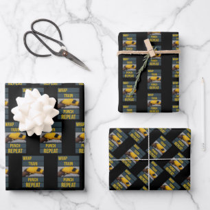 Boxing Boxer Training Quote Wrap Train Repeat Wrapping Paper Sheet
