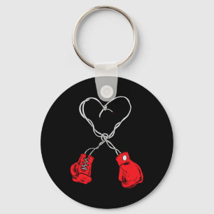 Boxing Boxer Valentines Day Heart Boxing Fight Box Key Ring
