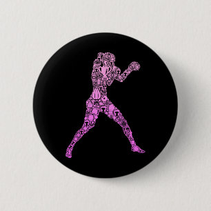 Boxing Boxer Women Girls Kids 6 Cm Round Badge