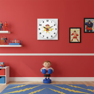 Boxing Boy  Large Clock
