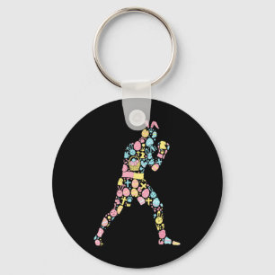 Boxing Bunny Easter Egg Easter Day Womens Mens Kid Key Ring