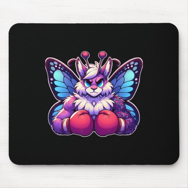 Boxing Butterfly Boxer Kickboxer Mma Fighter Comba Mouse Pad (Front)