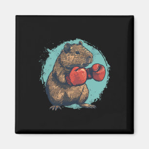 Boxing Capybyra Lover Boxing Gloves Kickboxing Fun Magnet