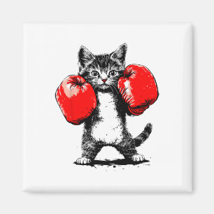 Boxing Cat Sport Gloves Cool Cute Funny Men Women Magnet