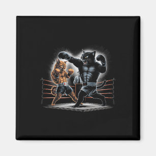 Boxing Cats Kitty Boxing Lovers Graphic Design  Magnet