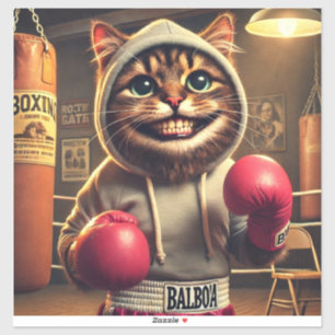 "Boxing Champ? - Cat with boxing cloves