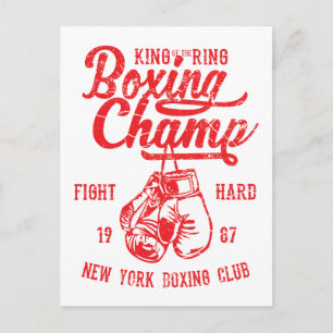 Boxing Champ New York Boxing Club Fight Hard Postcard