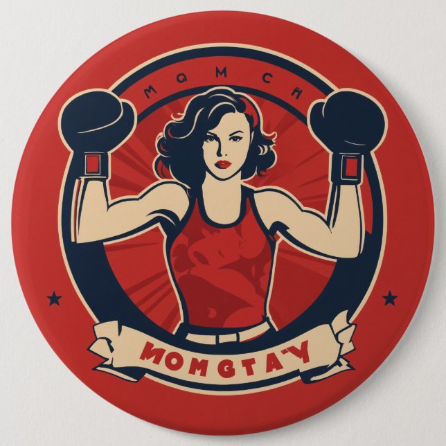boxing champion 6 cm round badge (Front)