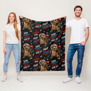 Boxing champion motivational pattern throw blanket