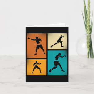 Boxing Champion Silhouette Retro Style Art Card