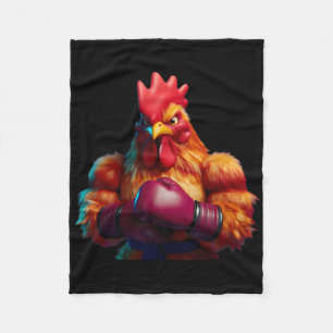 Boxing Chicken Boxer Kickboxer Mma Fighter Combat  Fleece Blanket