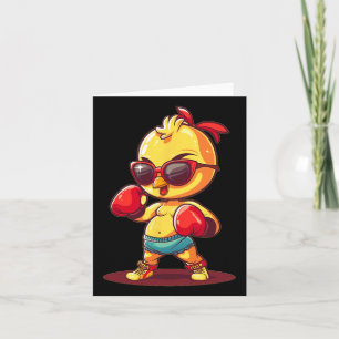 Boxing Chicken With Sungles Costume  Card